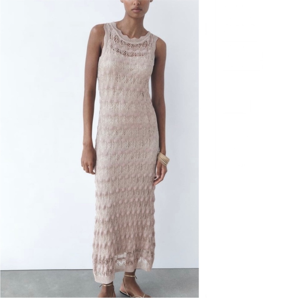Zara metallic knit dress